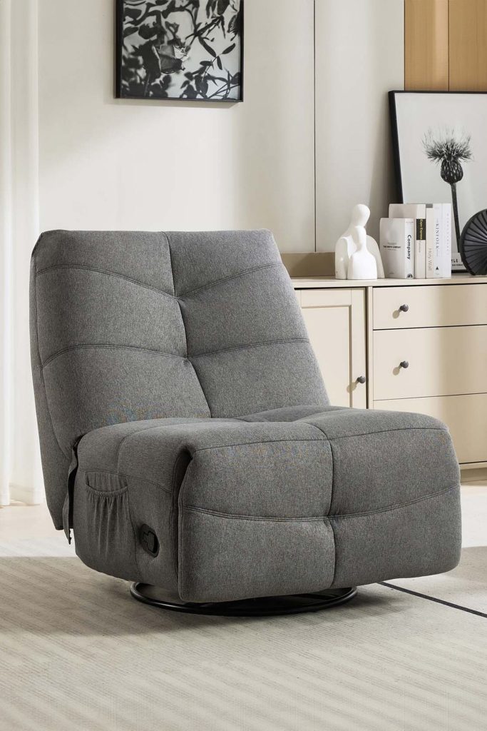 Austin Swivel & Rocker Manual Fabric Recliner Chair Grey