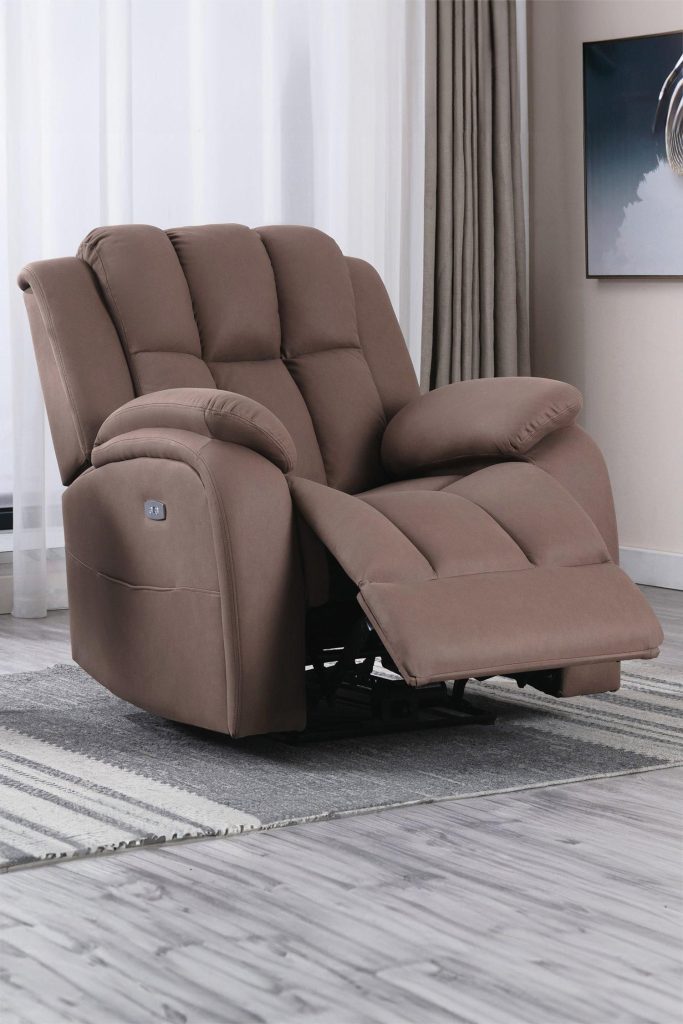 Brookline Electric Technology Fabric Auto Recliner USB Lounge Chair