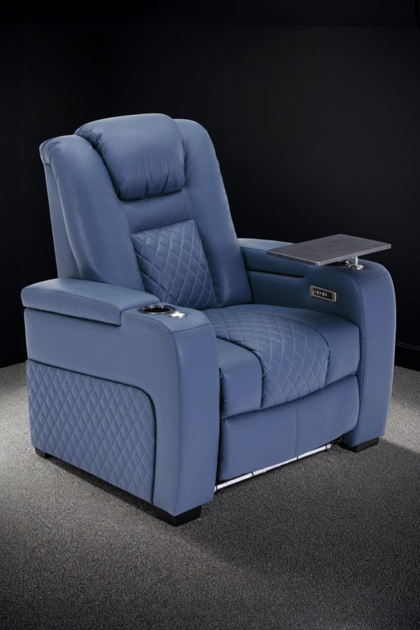 Broadway Cinema Electric Recliner Chair USB Charging LED Base w Tray | Bed Sava
