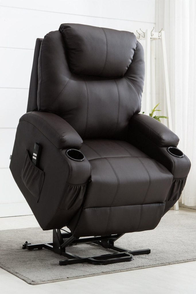 Cinemo Dual Motor Rise Recliner Bonded Leather Heat & Massage Chair
