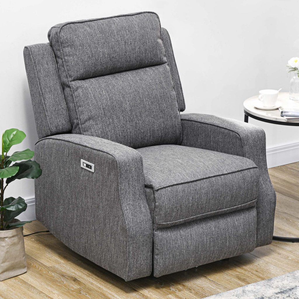 Power Recliner Armchair with Adjustable Leg Rest USB Port