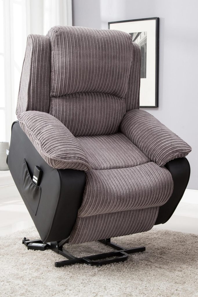 Postana Dual Motor Electric Rise Recliner Jumbo Cord Fabric Chair