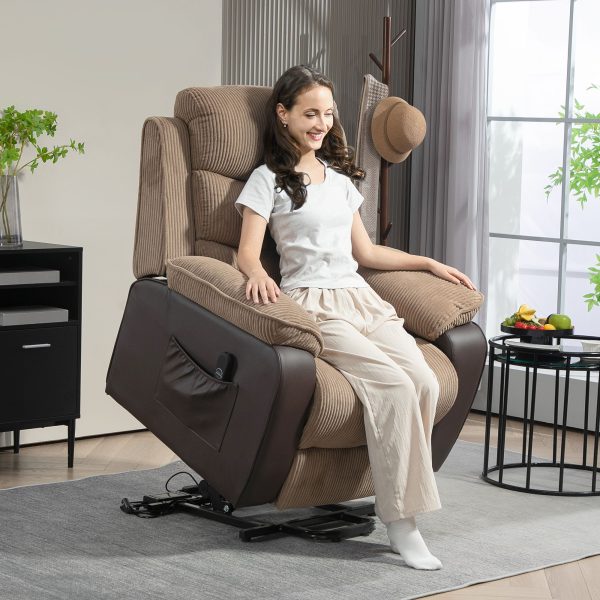 Power Lift Riser and Recliner Chair with Remote Control Brown | Bed Sava