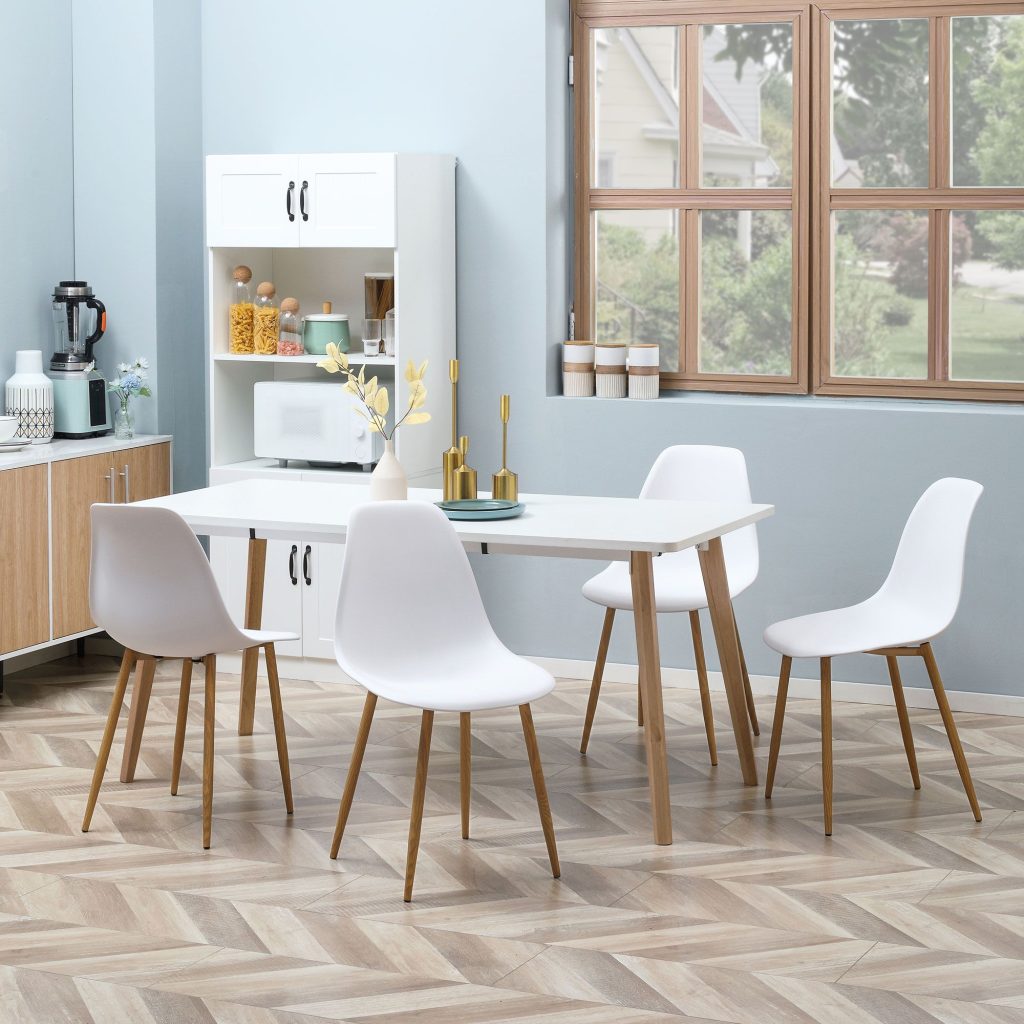 Dining Chairs Set of 4 Modern Armless Accent Chair Back for Kitchen
