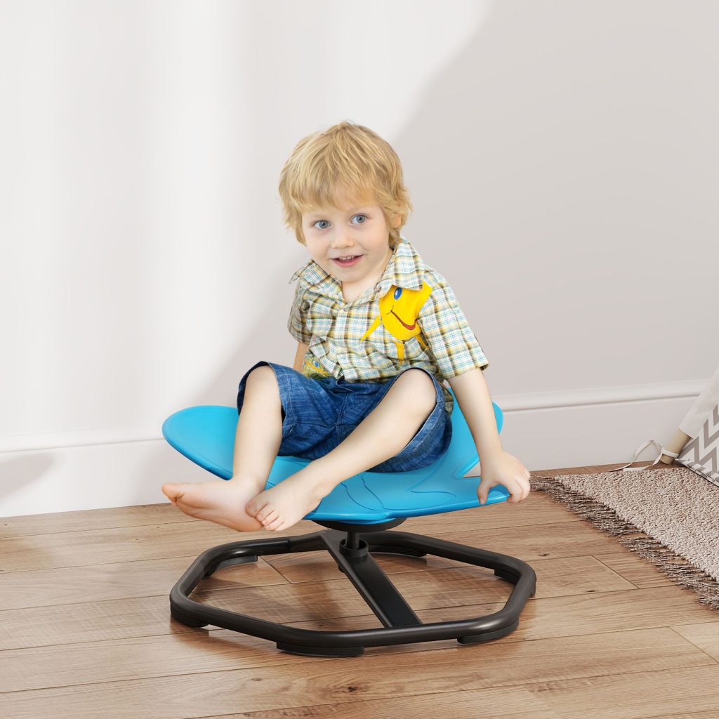 Butterfly-Shaped Kids Swivel Chair, Sensory Spinning Chair, Blue