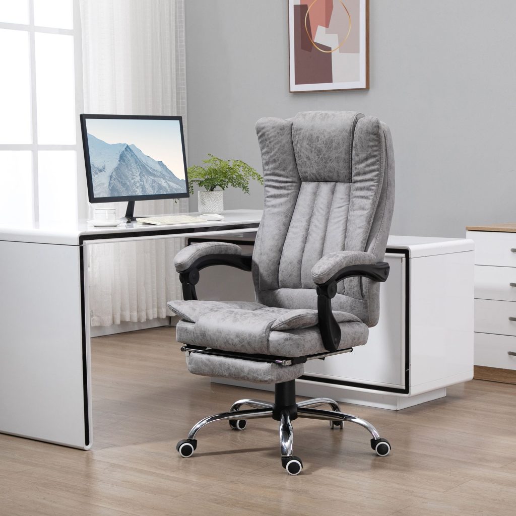 6-Point Vibrating Massage Office Chair with Microfibre Upholstery Arms