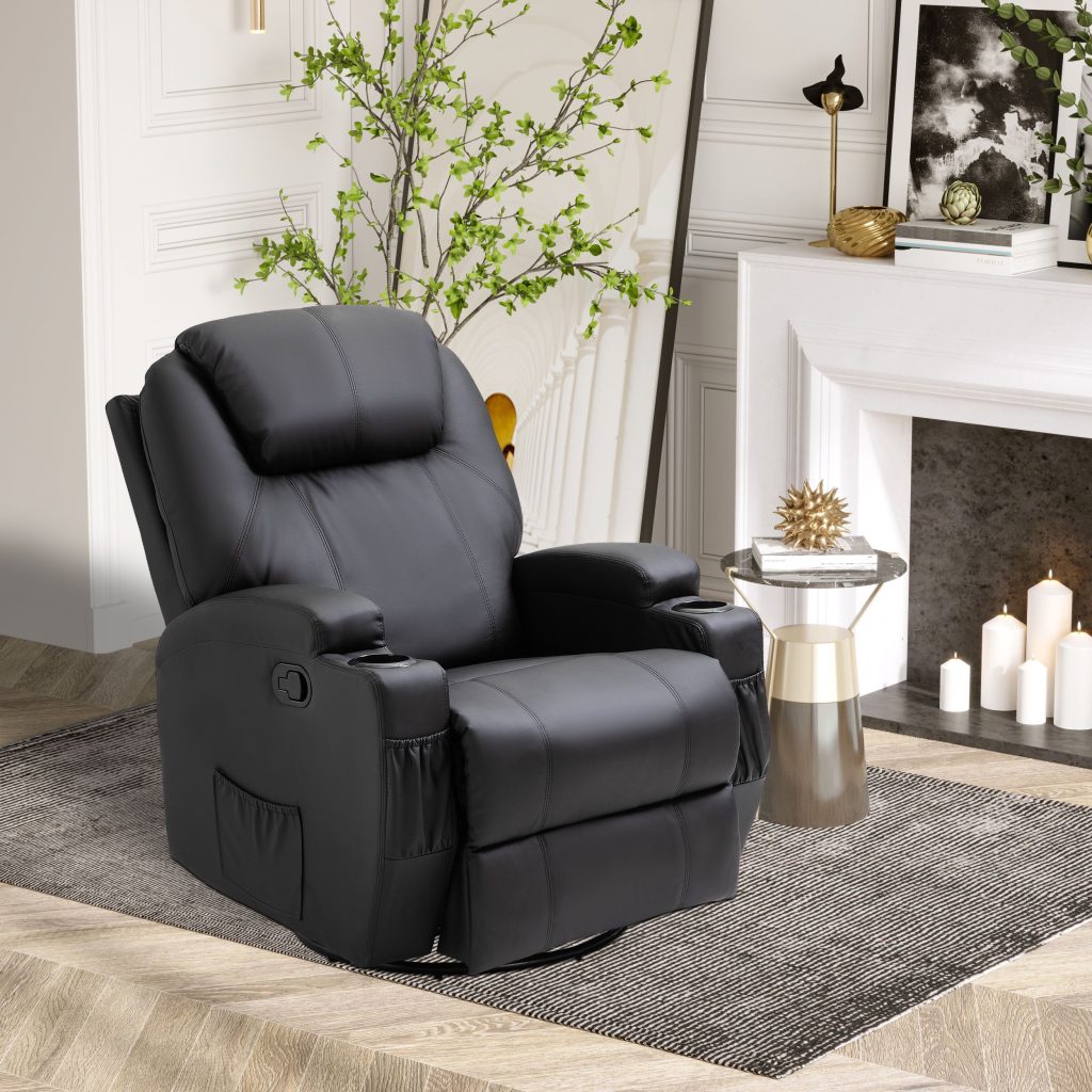 Faux Leather Electric 8 Point Vibration Massage Recliner Sofa Chair