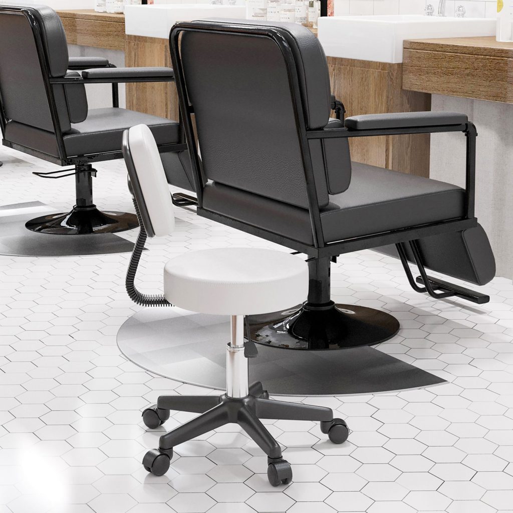 Beautician's Adjustable Swivel Salon Chair w/ Padded Seat Back 5 Wheels