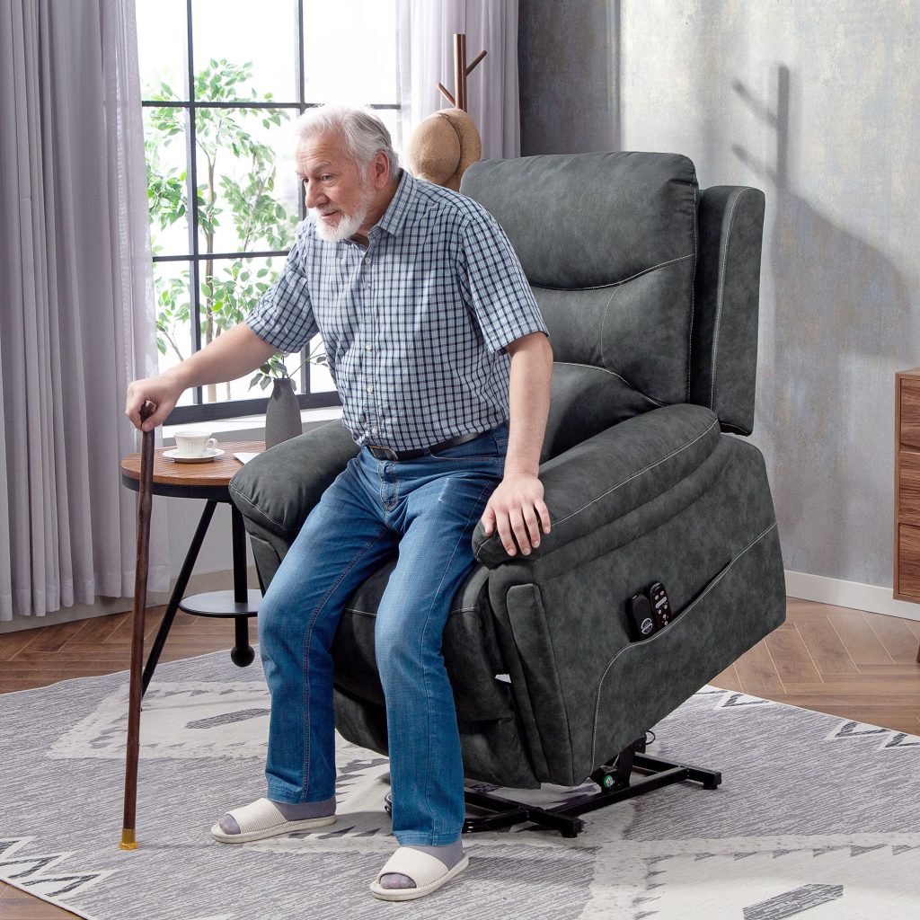 Massage Recliner Chair, Lift Chair with Heat, USB, Remote, Grey