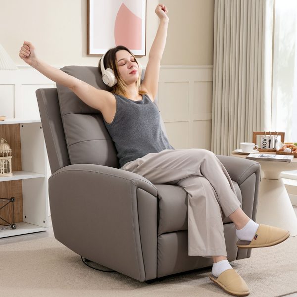 Recliner Armchair Manual Reclining Chair for Living Room Grey | Bed Sava