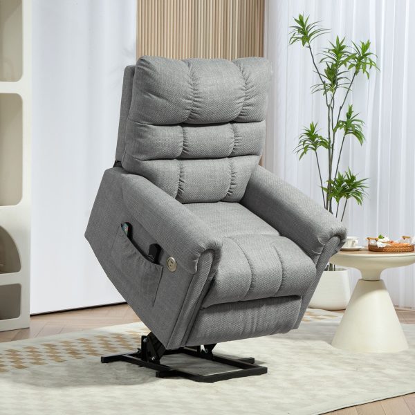 Power Lift Recliner Chair for Elderly with Massage and Heat Grey | Bed Sava