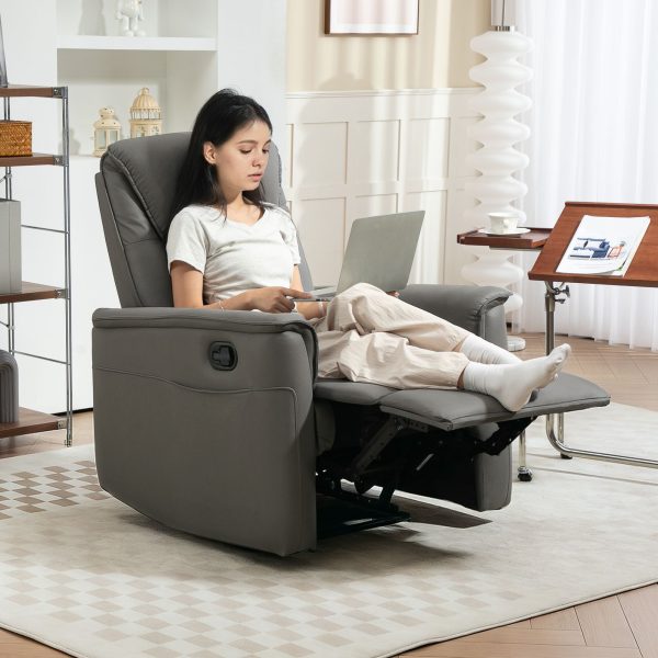 Recliner Armchair with Spring Cushion Adjustable Leg Rest Light Grey | Bed Sava