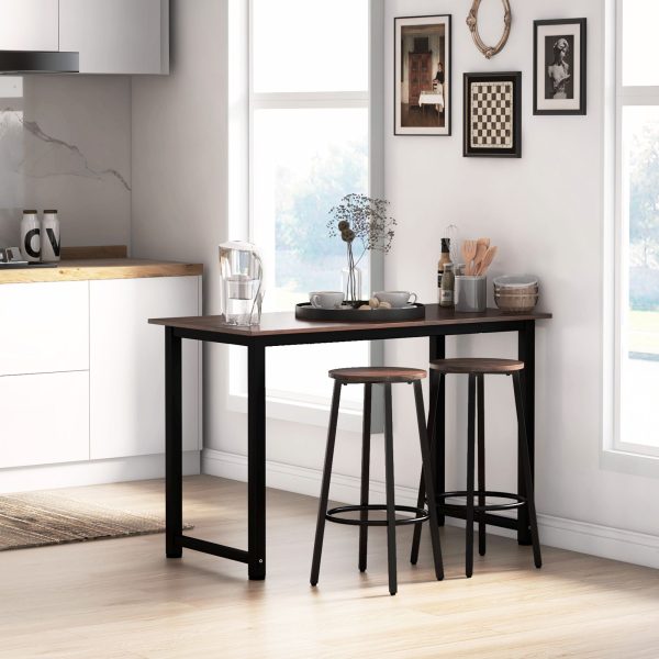 Industrial Bar Stools Set of 2 Breakfast Bar Stools with Footrest | Bed Sava