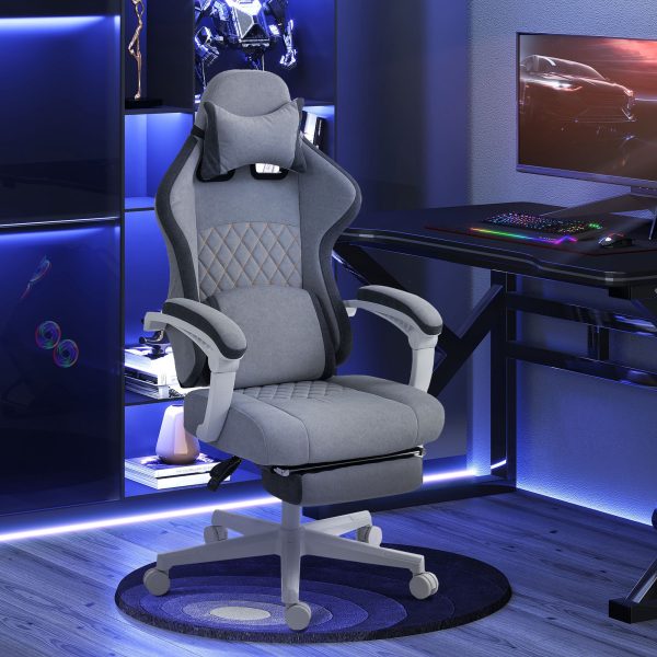 Printed Velvet Computer Recliner Chair with Adjustable Height Grey | Bed Sava