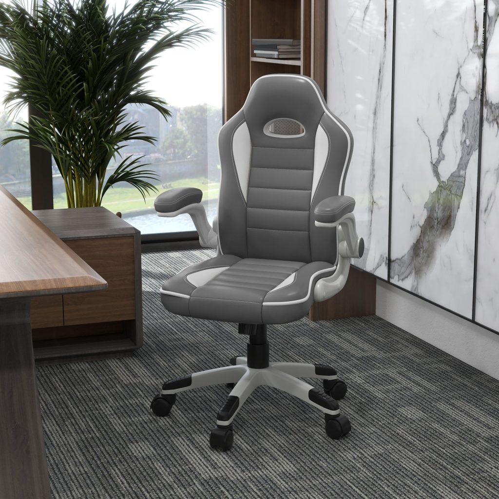 Racing Gaming Chair Height Adjustable Swivel  with Flip Up Armrests