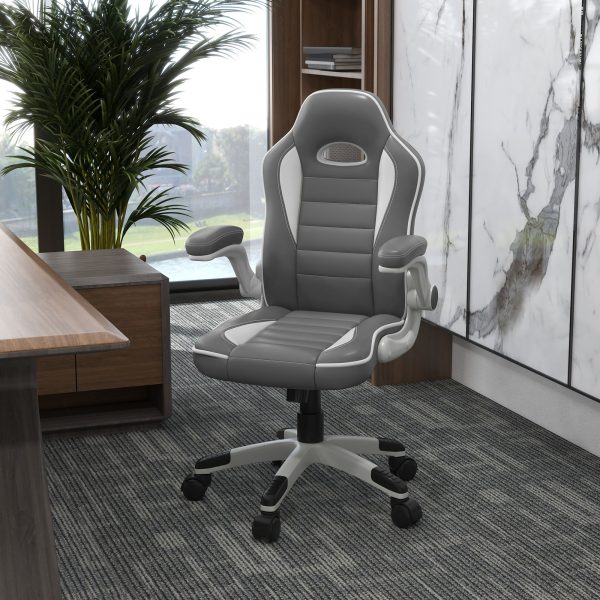 Racing Gaming Chair Height Adjustable Swivel with Flip Up Armrests | Bed Sava