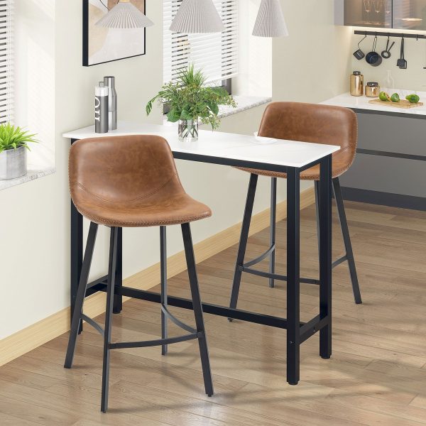 Industrial Bar Stools Set of 2 Upholstered Kitchen Stool | Bed Sava
