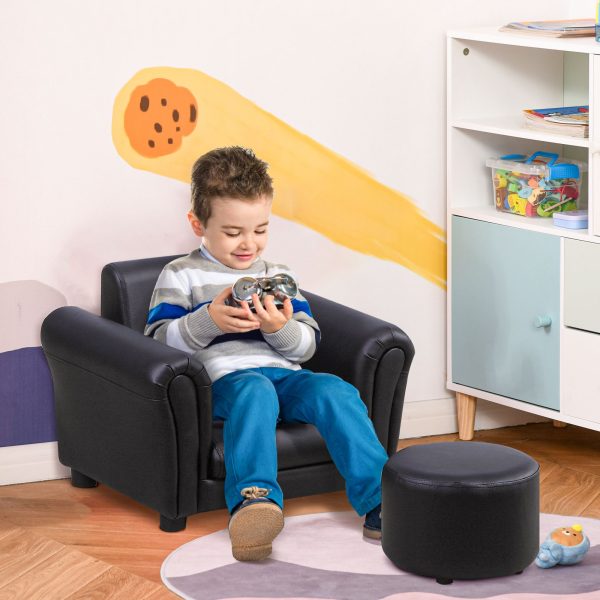Kids Sofa Set Children Armchair Seat with Stool Playroom Bedroom Nursery | Bed Sava