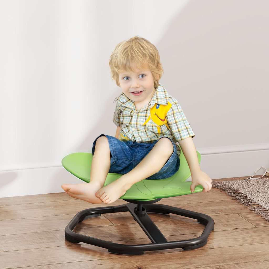 Butterfly-Shaped Kids Swivel Chair, Sensory Spinning Chair, Green
