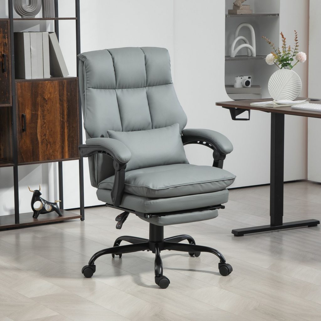 High Back Executive Office Chair PU Leather Desk Chair with Swivel Wheels