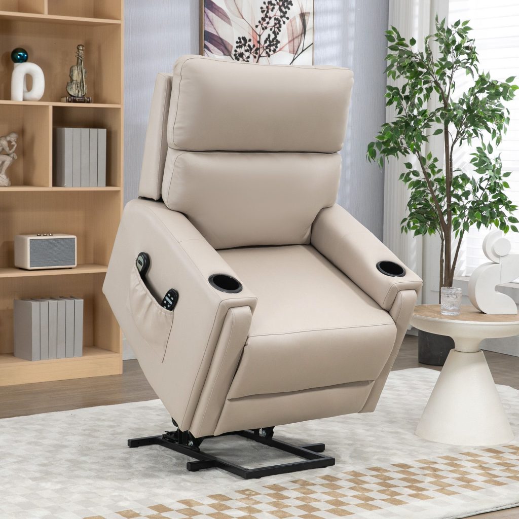 Riser and Recliner Chair with Vibration Massage Heat Cup Holder