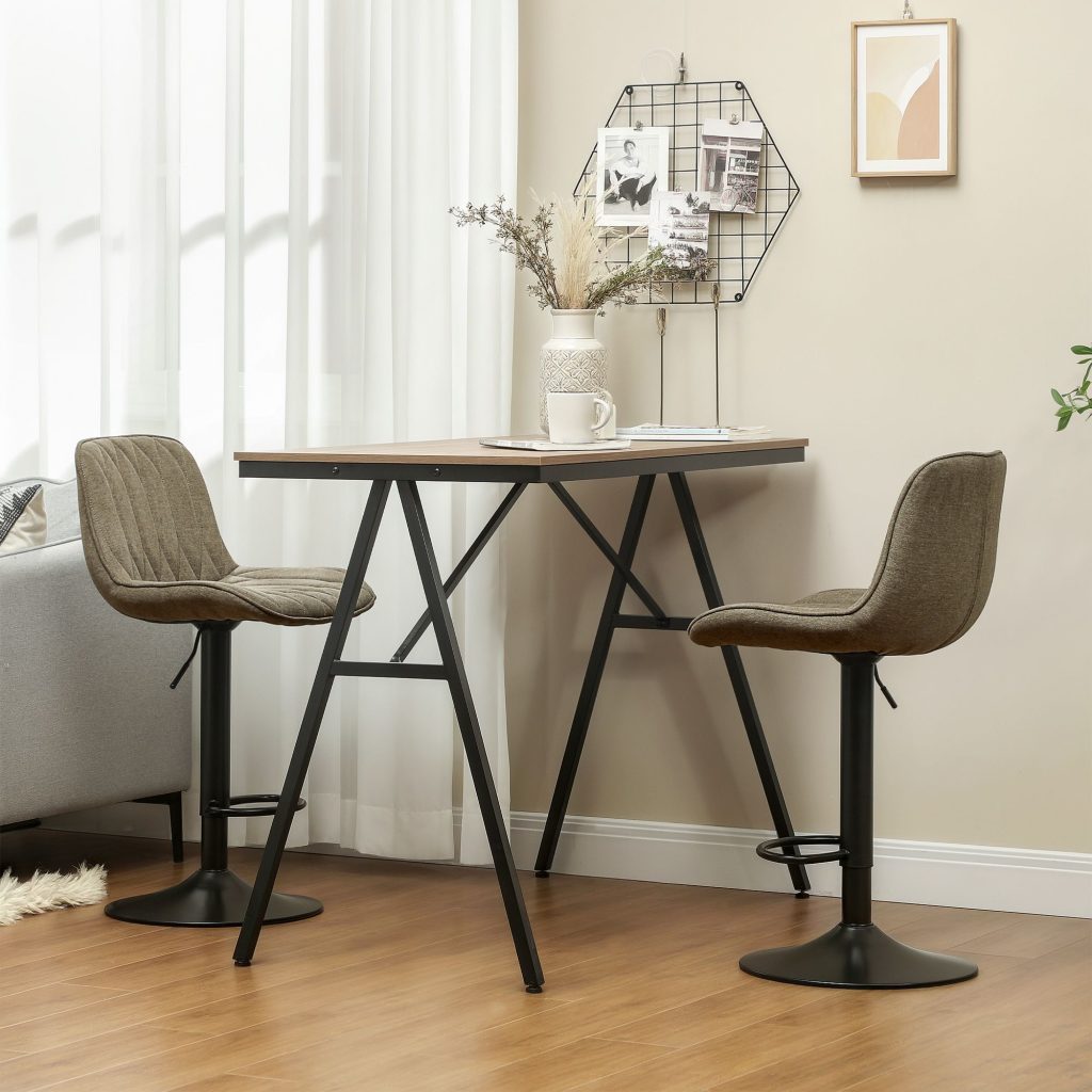 Bar Stools Set of 2 Swivel Height Adjustable Barstools with Back | Bed Sava