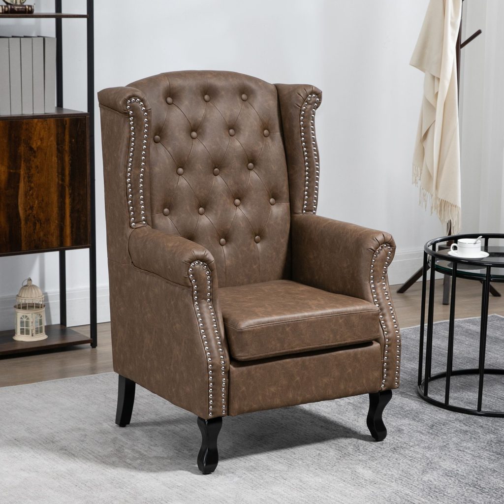 Wingback Armchair Chesterfield-style High Back Chair Tufted Accent Chair