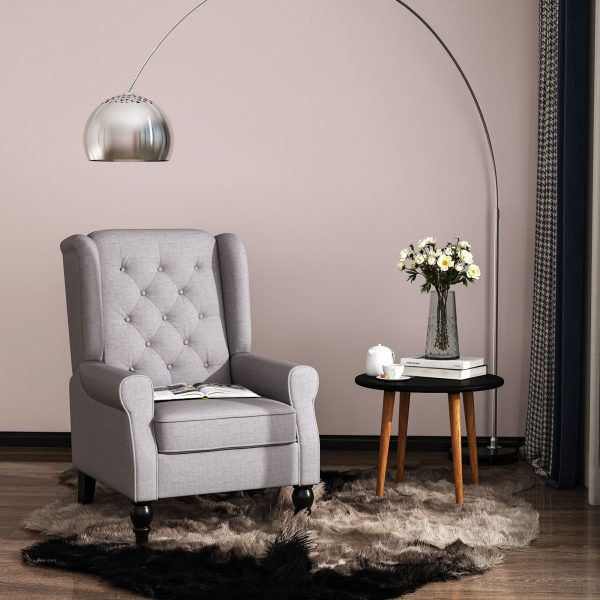 Retro Accent Chair Wingback Armchair with Wood Frame for Living Room | Bed Sava