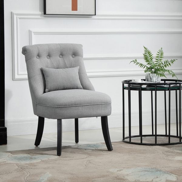 Fabric Single Sofa Dining Chair Upholstered W Pillow Solid Wood Leg Living Room | Bed Sava