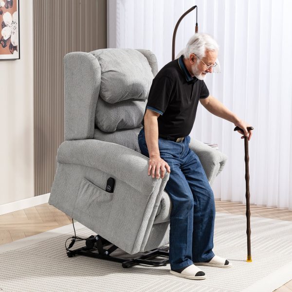 Power Lift Recliner Chair for Elderly with Remote Control Grey | Bed Sava