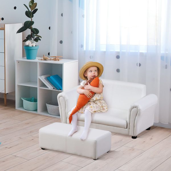 Kids Sofa Set 2 Seater Children Armchair Furniture with Footrest | Bed Sava
