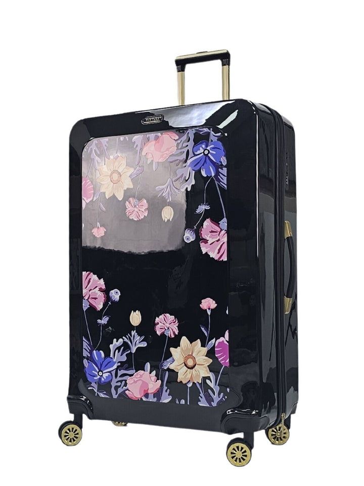 Hard Shell 4 Wheel Suitcase Flower Print Luggage