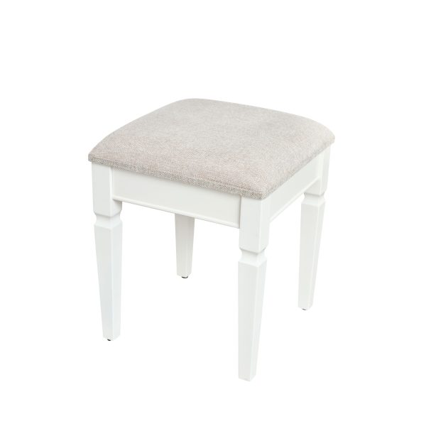 Ivory Cushioned Dressing Table Stool  Daventry Ivory Range | Bed Sava