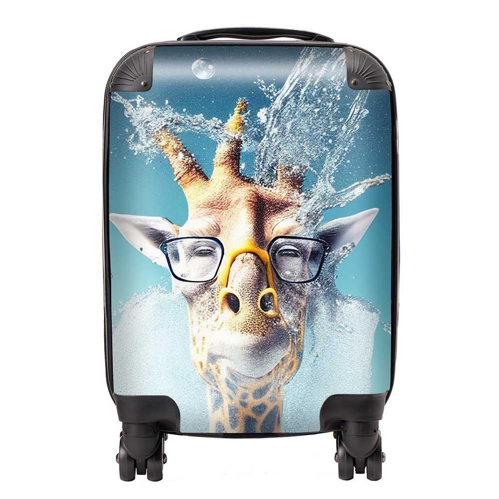 Giraffe With Glasses Splashart Suitcase