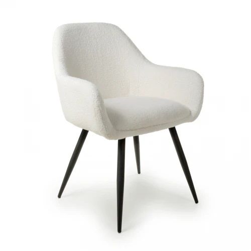 Danna Boucle White Dining Chairs (Set of 2)