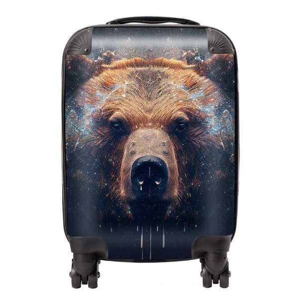 Brown Bear Face Splashart Suitcase | Bed Sava
