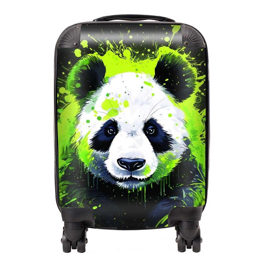 Green Splashart Panda Face Suitcase