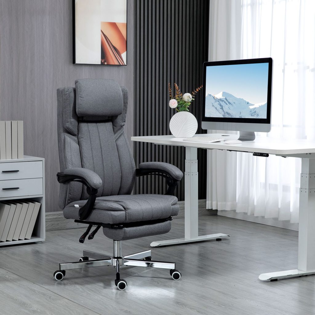 High Back Computer Desk Chair with Adjustable Headrest Footrest