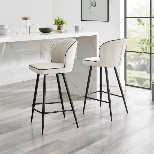 Catriona 2x Cream Fabric Bar Chair | Bed Sava