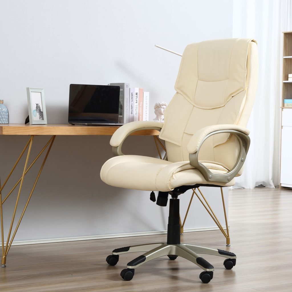 Executive Computer Office Desk Chair High Back Faux Leather Swivel Chair
