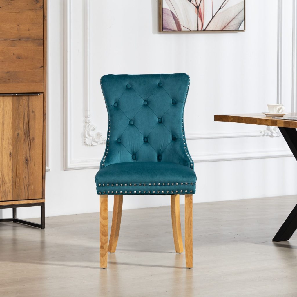 Rodero Velvet Fabric Dining Chairs - Set of 2