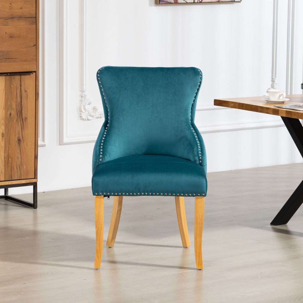 Orvino Velvet Fabric Dining Chairs - Set of 2