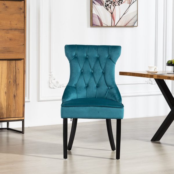 Genola Velvet Fabric Dining Chairs  Set of 2 | Bed Sava