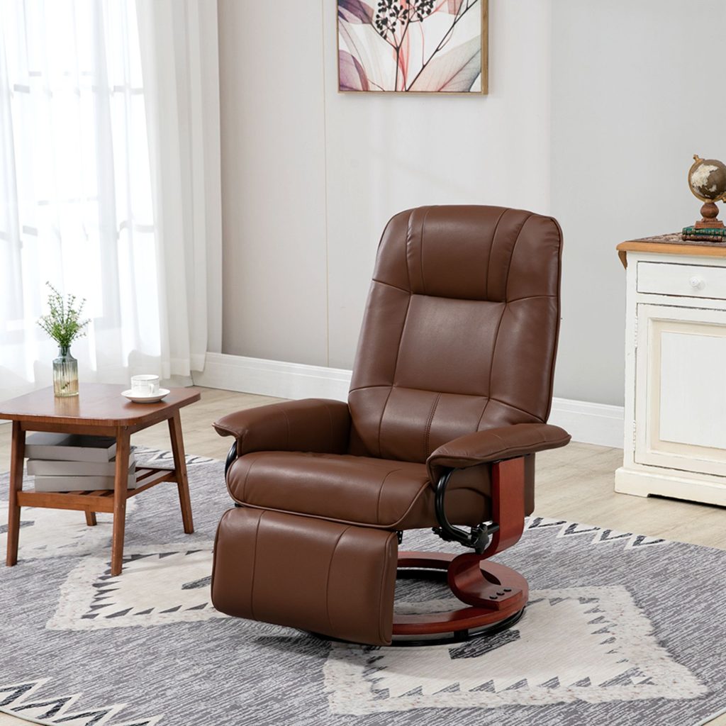 Ergonomic Recliner Sofa Chair PU Leather Armchair Lounger with Footrest