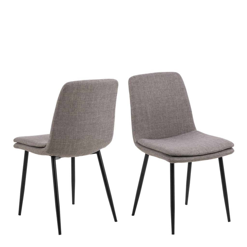 Becca Dining Chair in Light Brown Set of 4 | Bed Sava
