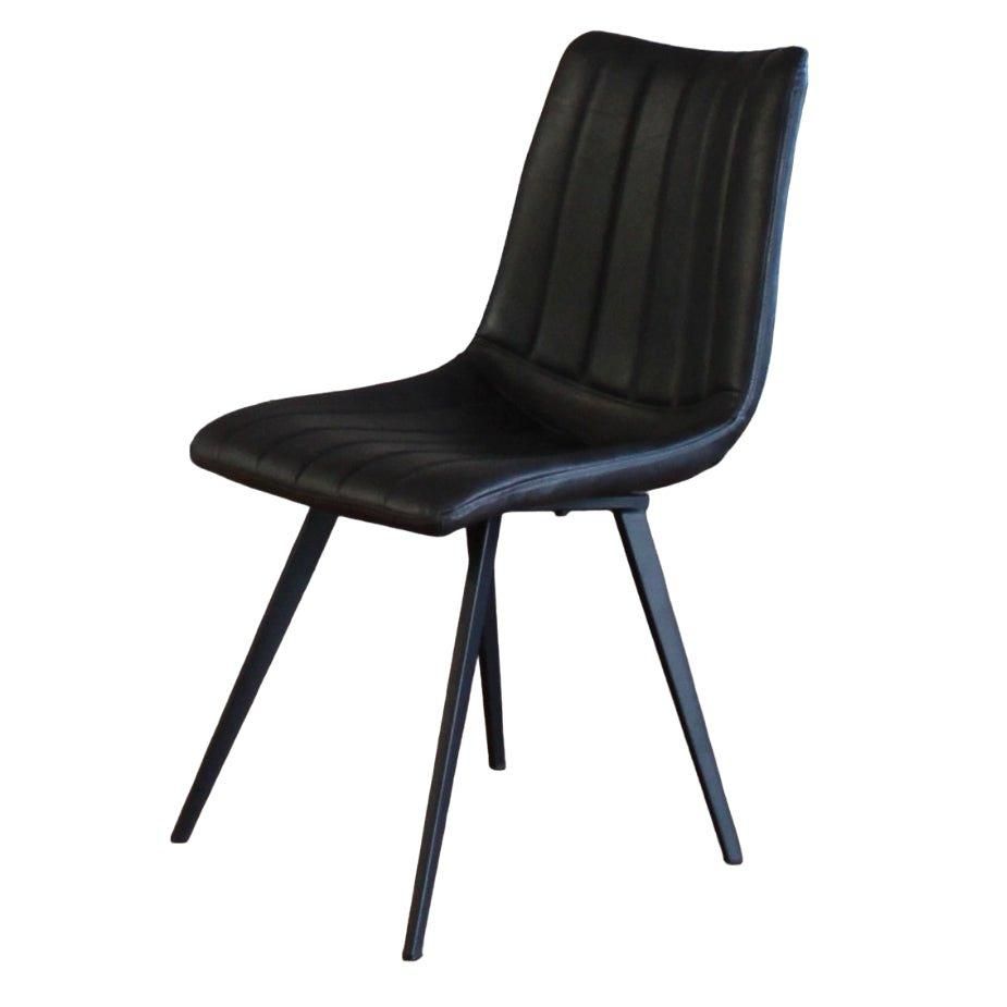Anaisha Leather Dining Chair with Armless Back and Swooping Back Legs - Set of 2 Grey