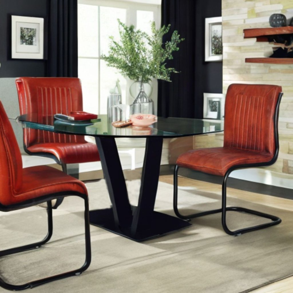 Wollaston Real Distress Leather Dining Chair (Set of 2)