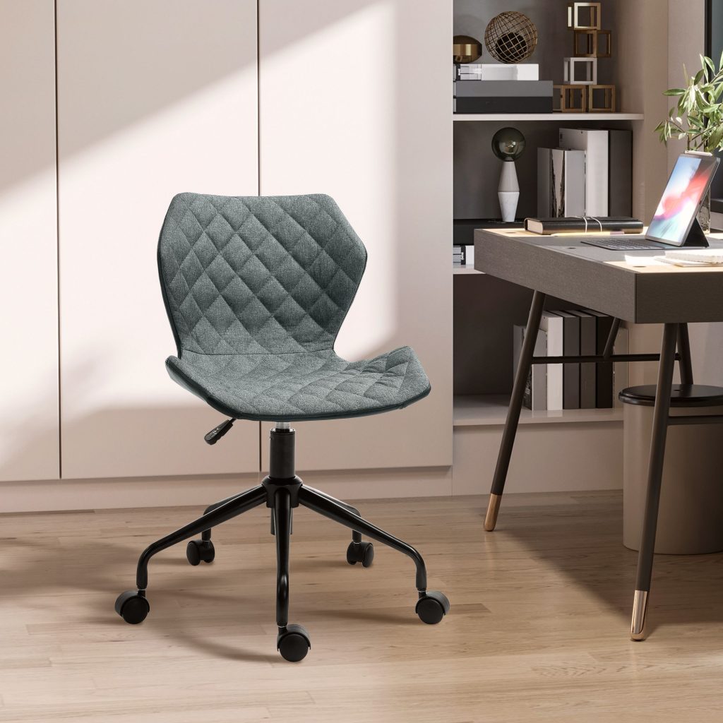 Home Office Swivel Computer Desk Chair Nylon Wheels Adjustable Height