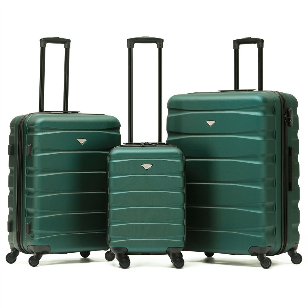 Set of 3 Hard Shell Suitcase Cabin & Check in Cases with TSA Lock