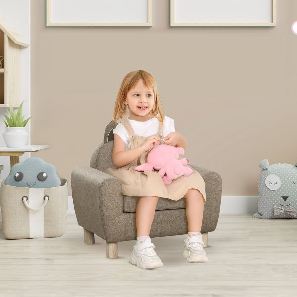 Kids Mini Sofa Toddler Chair Children Armchair for Bedroom Playroom Brown | Bed Sava